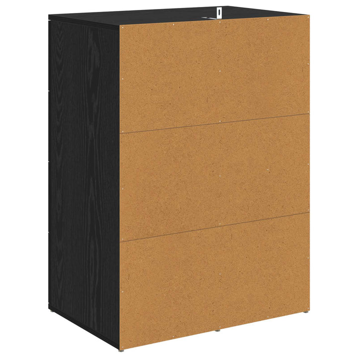 Sideboard med skuffe Sort eg 59 x 39 x 80 cm Konstrueret træ