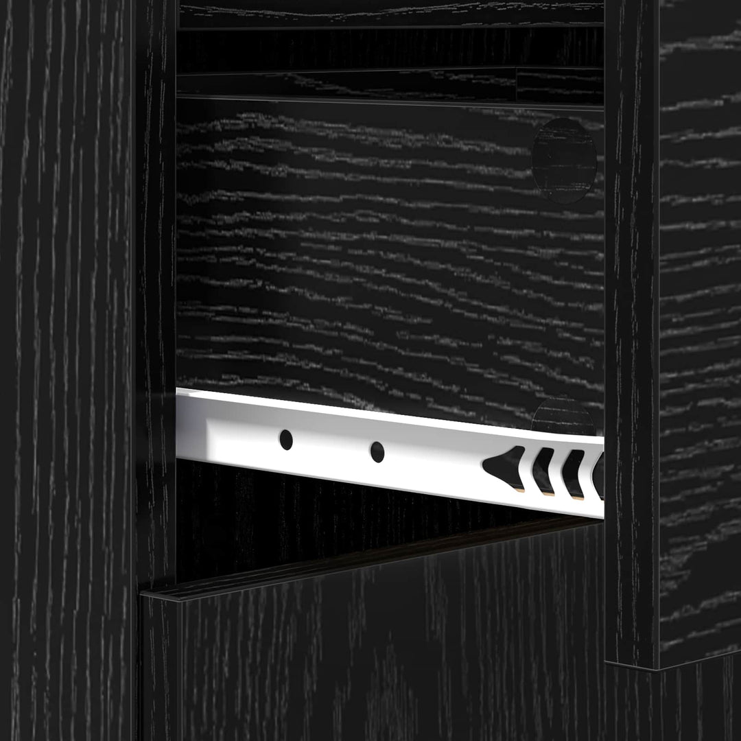 Sideboard med skuffe Sort eg 45 x 42,5 x 93 cm Konstrueret træ