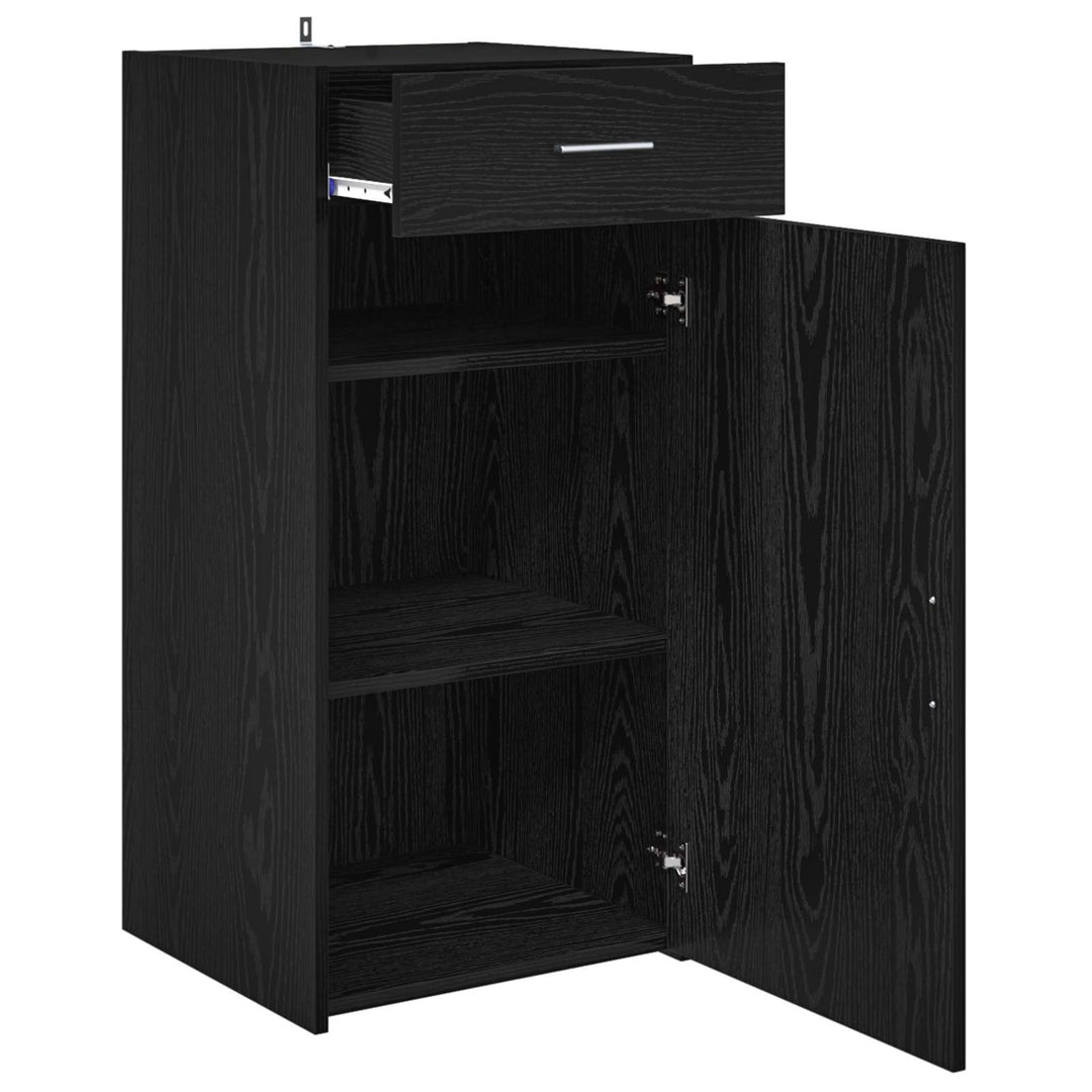 Sideboard med skuffe Sort eg 45 x 42,5 x 93 cm Konstrueret træ