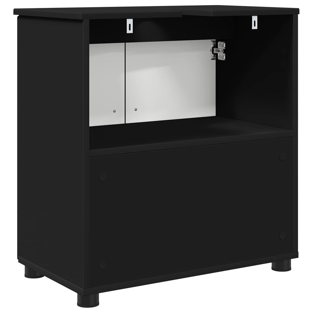 Badeværelsesskab Sort 61 x 35 x 64 cm Konstrueret træ, Metal