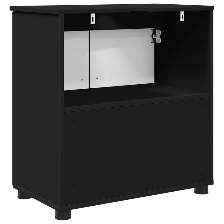 Badeværelsesskab Sort 61 x 35 x 64 cm Konstrueret træ, Metal