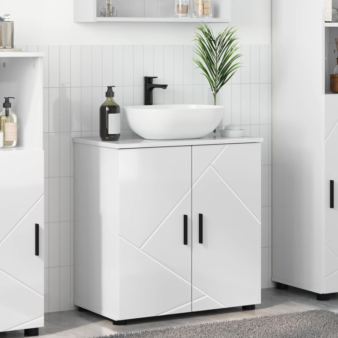 Badeværelsesskab Høj gloss hvid 61 x 35 x 64 cm