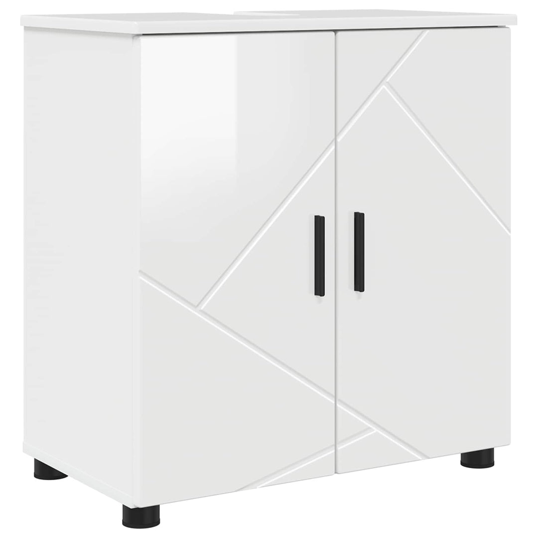 Badeværelsesskab med opbevaring Høj gloss hvid 61 x 35 x 64 cm
