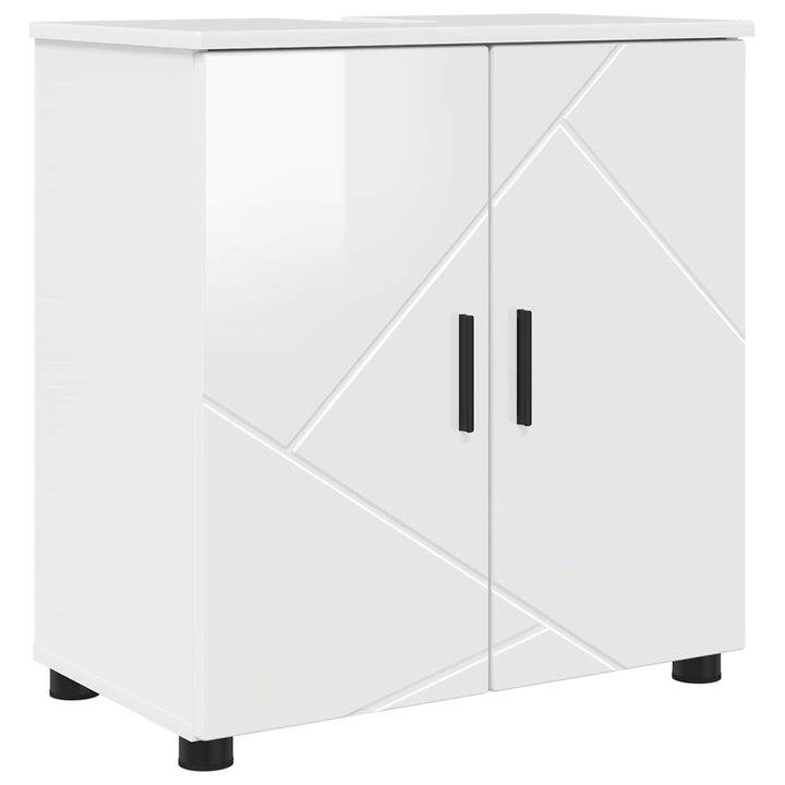 Badeværelsesskab med opbevaring Høj gloss hvid 61 x 35 x 64 cm