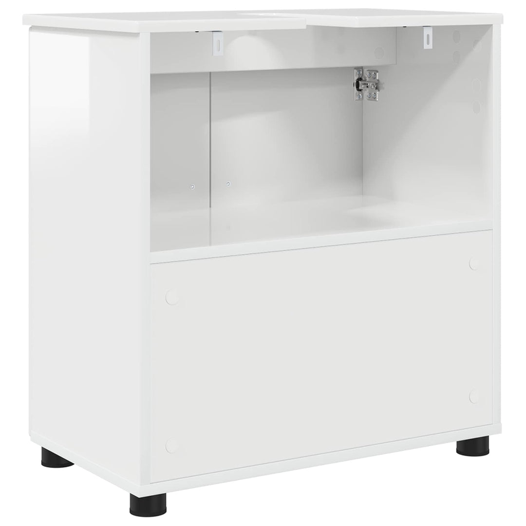 Badeværelsesskab med opbevaring Høj gloss hvid 61 x 35 x 64 cm