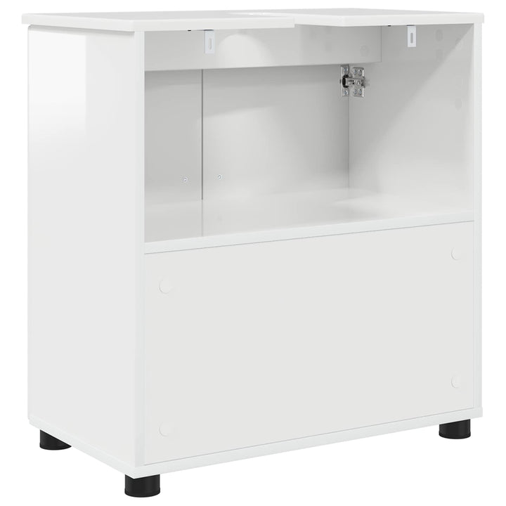 Badeværelsesskab med opbevaring Høj gloss hvid 61 x 35 x 64 cm
