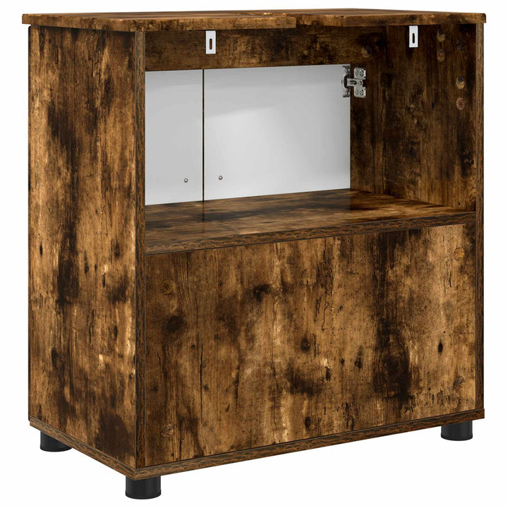 Badeværelsesskab med opbevaring Røget eg 61 x 35 x 64 cm
