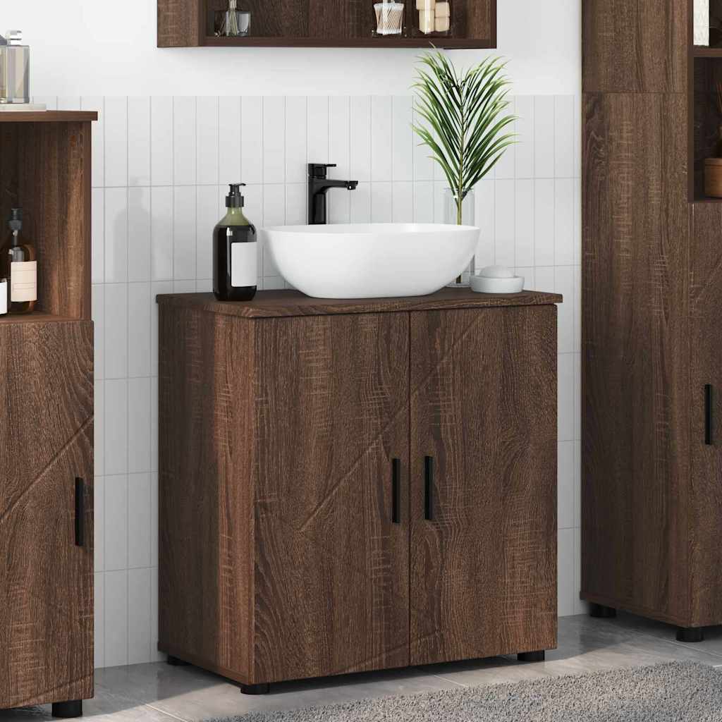 Badeværelsesskab Brun eg 61 x 35 x 64 cm Konstrueret træ, Metal