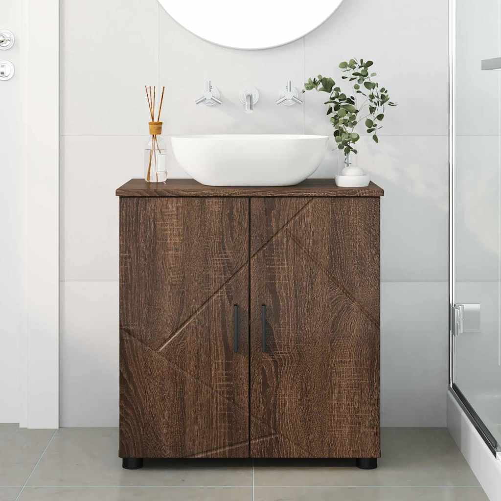 Badeværelsesskab Brun eg 61 x 35 x 64 cm Konstrueret træ, Metal