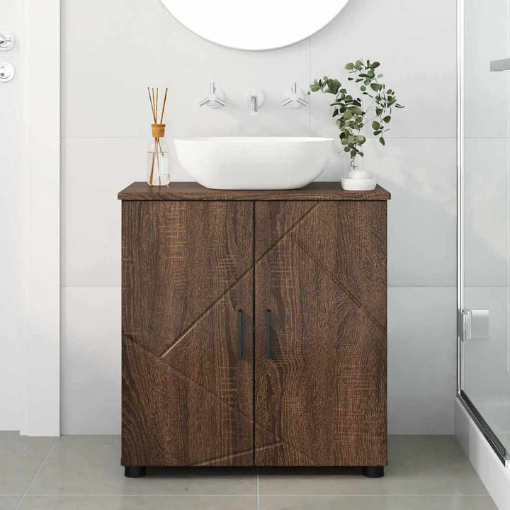 Badeværelsesskab Brun eg 61 x 35 x 64 cm Konstrueret træ, Metal