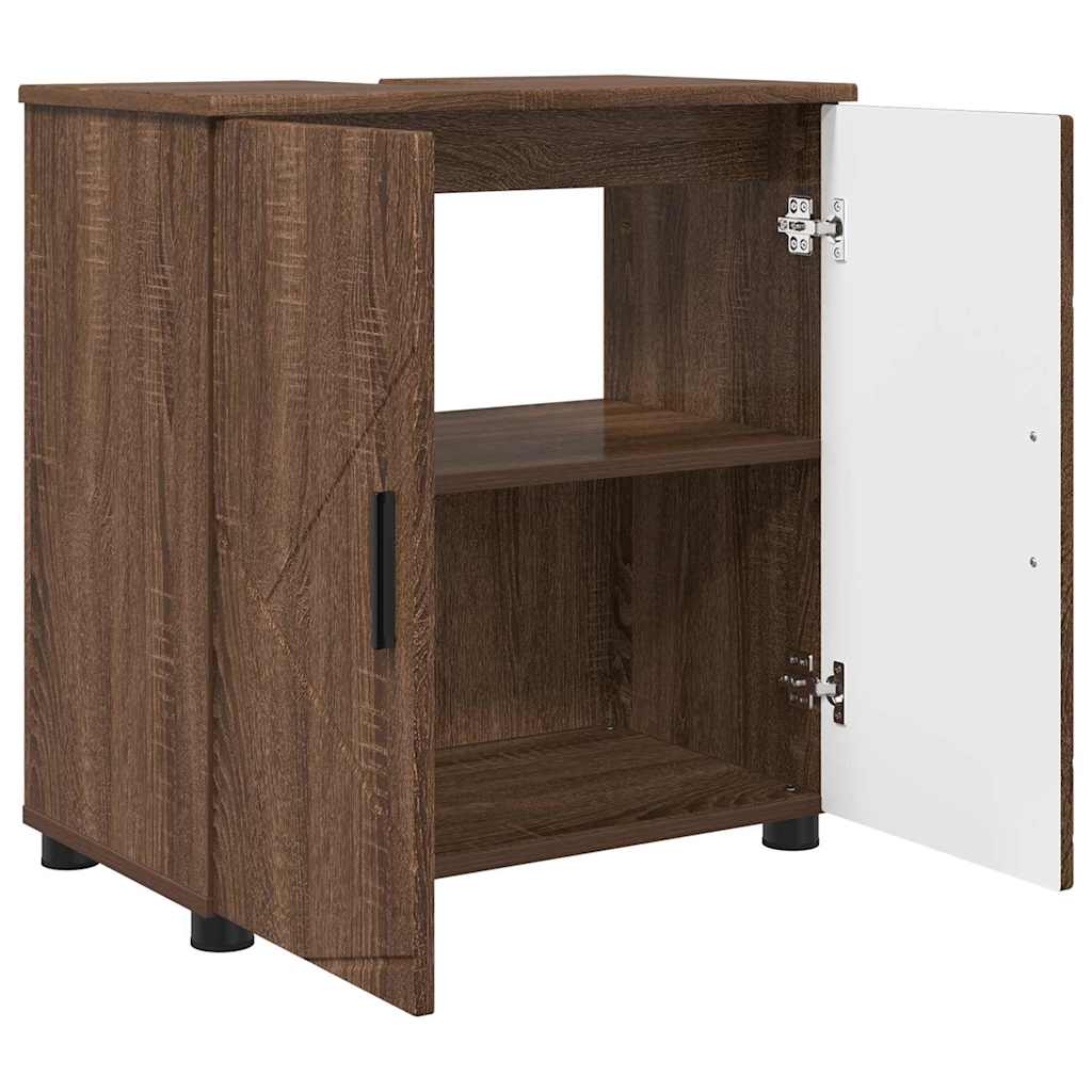 Badeværelsesskab Brun eg 61 x 35 x 64 cm Konstrueret træ, Metal