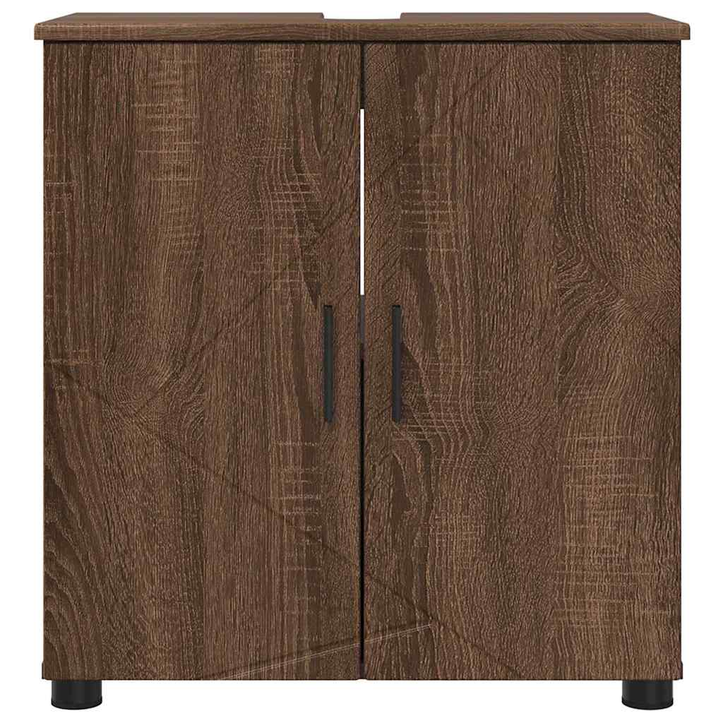Badeværelsesskab Brun eg 61 x 35 x 64 cm Konstrueret træ, Metal