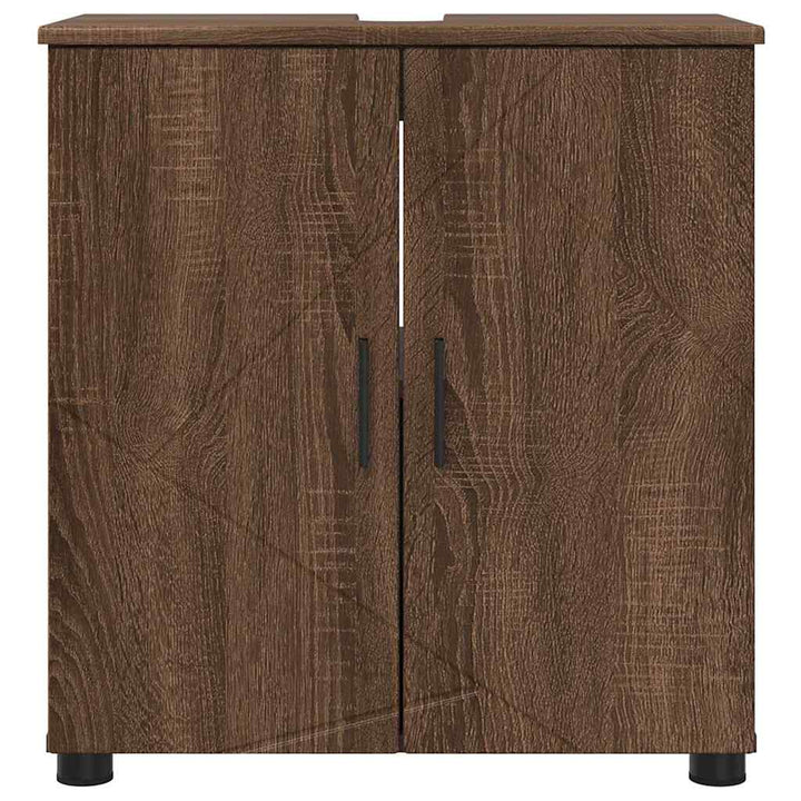 Badeværelsesskab Brun eg 61 x 35 x 64 cm Konstrueret træ, Metal