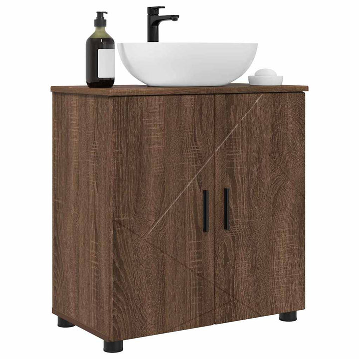 Badeværelsesskab Brun eg 61 x 35 x 64 cm Konstrueret træ, Metal