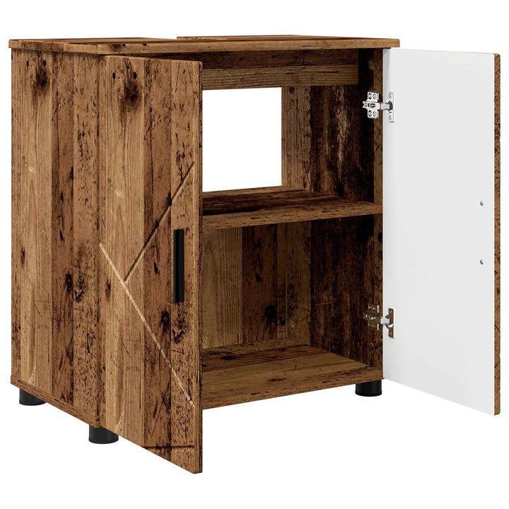 Badeværelsesskab med opbevaring Gammelt træ 61 x 35 x 64 cm