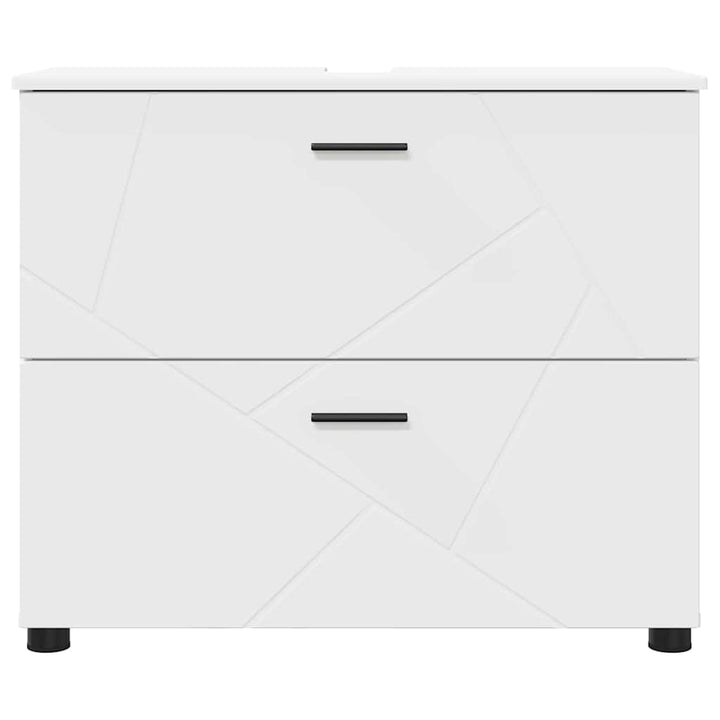 Badeværelsesskab Hvid 76,5 x 35 x 64 cm Konstrueret træ & Metal