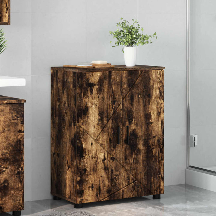 Badeværelsesskab med opbevaring Røget eg 60 x 35 x 80 cm
