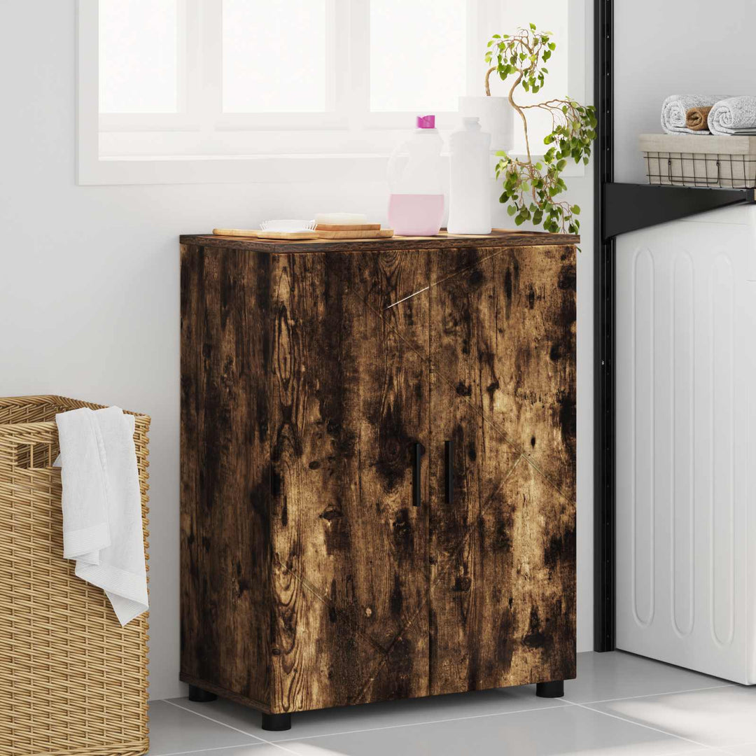 Badeværelsesskab med opbevaring Røget eg 60 x 35 x 80 cm