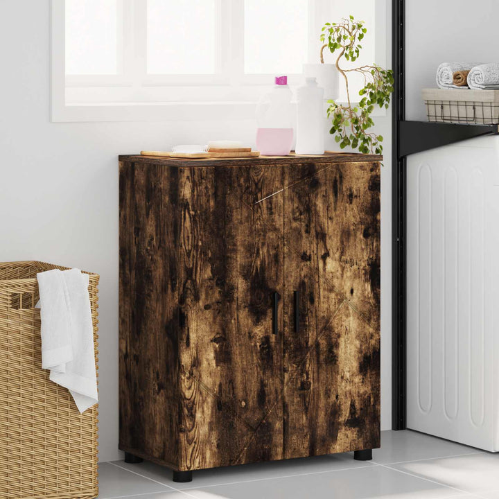 Badeværelsesskab med opbevaring Røget eg 60 x 35 x 80 cm