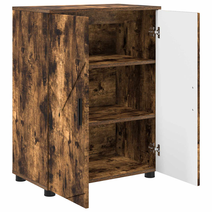 Badeværelsesskab med opbevaring Røget eg 60 x 35 x 80 cm