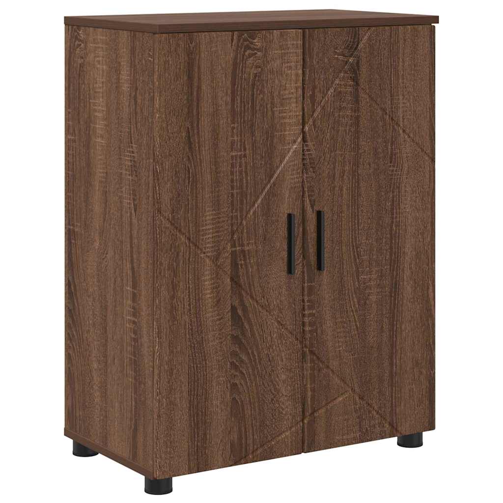 Badeværelsesskab med opbevaring med dør Brun eg 60 x 35 x 80 cm