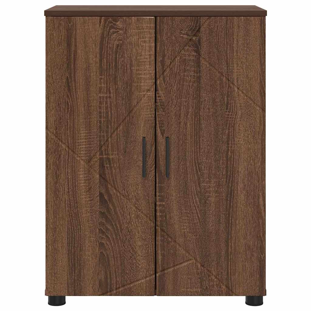 Badeværelsesskab med opbevaring med dør Brun eg 60 x 35 x 80 cm