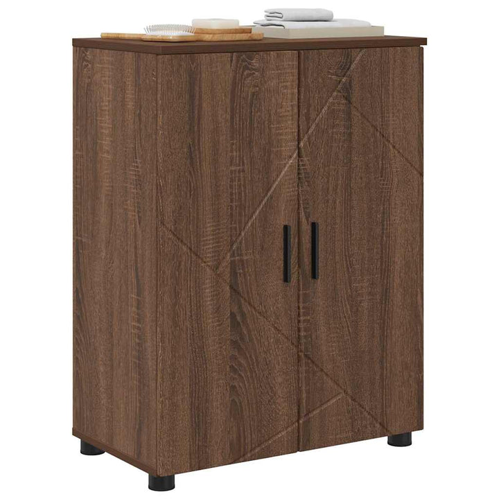 Badeværelsesskab med opbevaring med dør Brun eg 60 x 35 x 80 cm