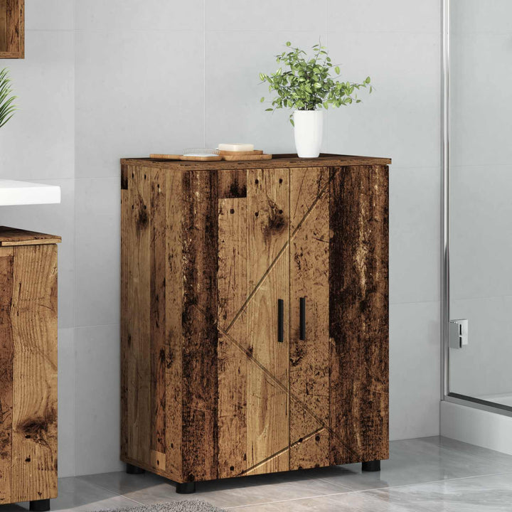 Badeværelsesskab med opbevaring Gammelt træ 60 x 35 x 80 cm