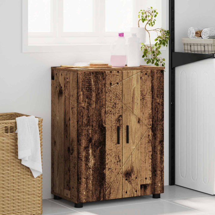 Badeværelsesskab med opbevaring Gammelt træ 60 x 35 x 80 cm