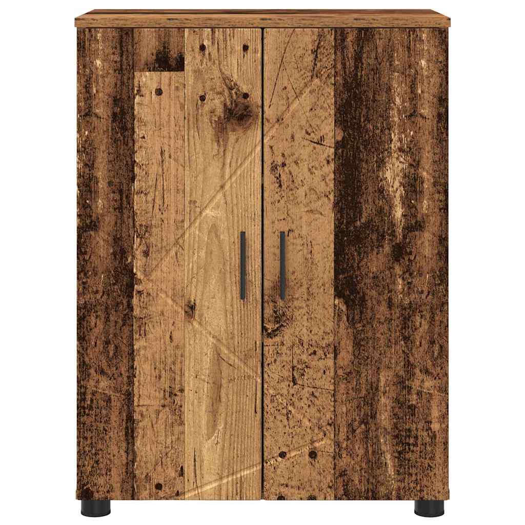 Badeværelsesskab med opbevaring Gammelt træ 60 x 35 x 80 cm