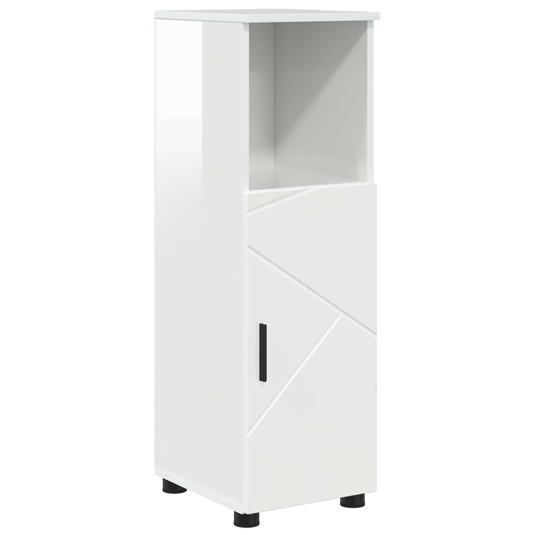 Badeværelsesskab med opbevaring Høj gloss hvid 30 x 35 x 95 cm