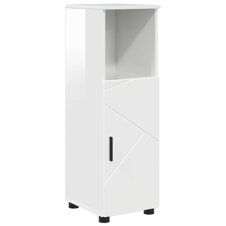 Badeværelsesskab med opbevaring Høj gloss hvid 30 x 35 x 95 cm