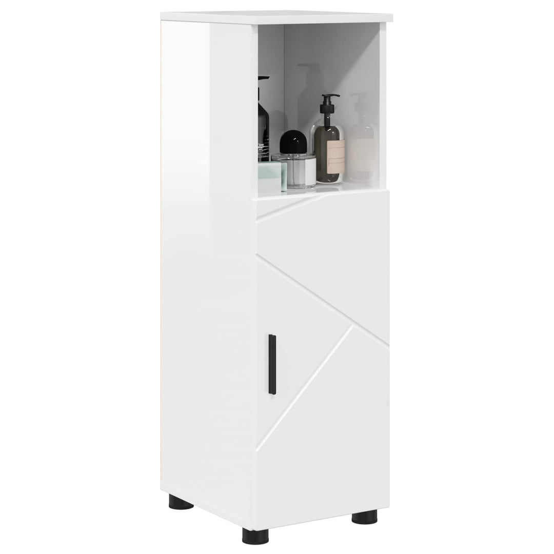 Badeværelsesskab med opbevaring Høj gloss hvid 30 x 35 x 95 cm