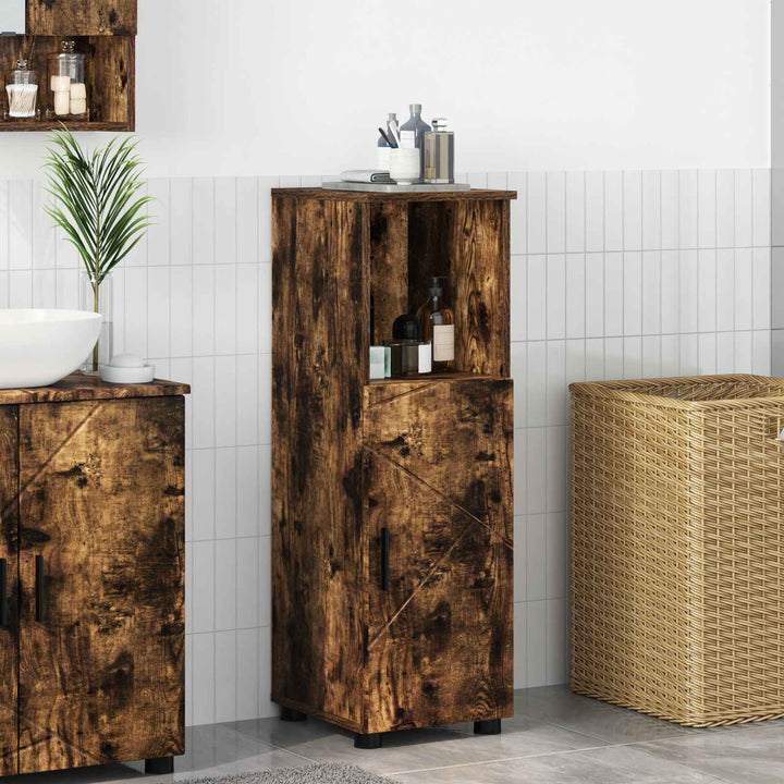 Badeværelsesskab med opbevaring Røget eg 30 x 35 x 95 cm
