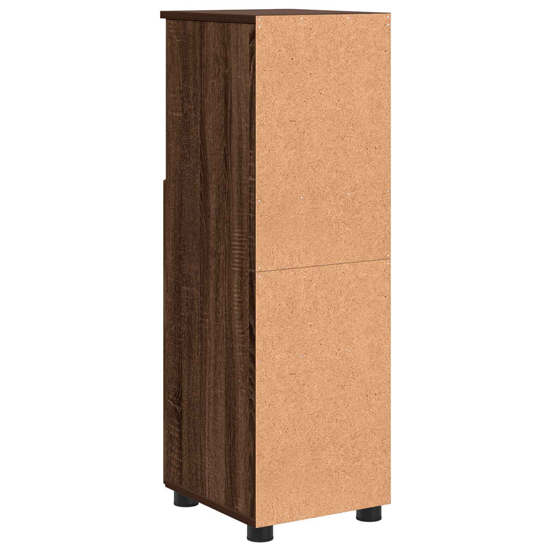Badeværelsesskab med opbevaring med dør Brun eg 30 x 35 x 95 cm
