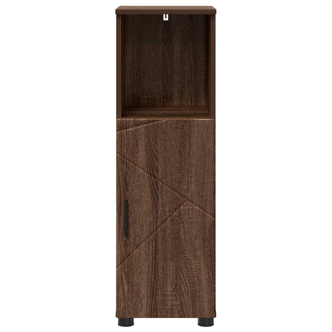 Badeværelsesskab med opbevaring med dør Brun eg 30 x 35 x 95 cm