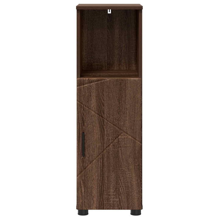 Badeværelsesskab med opbevaring med dør Brun eg 30 x 35 x 95 cm