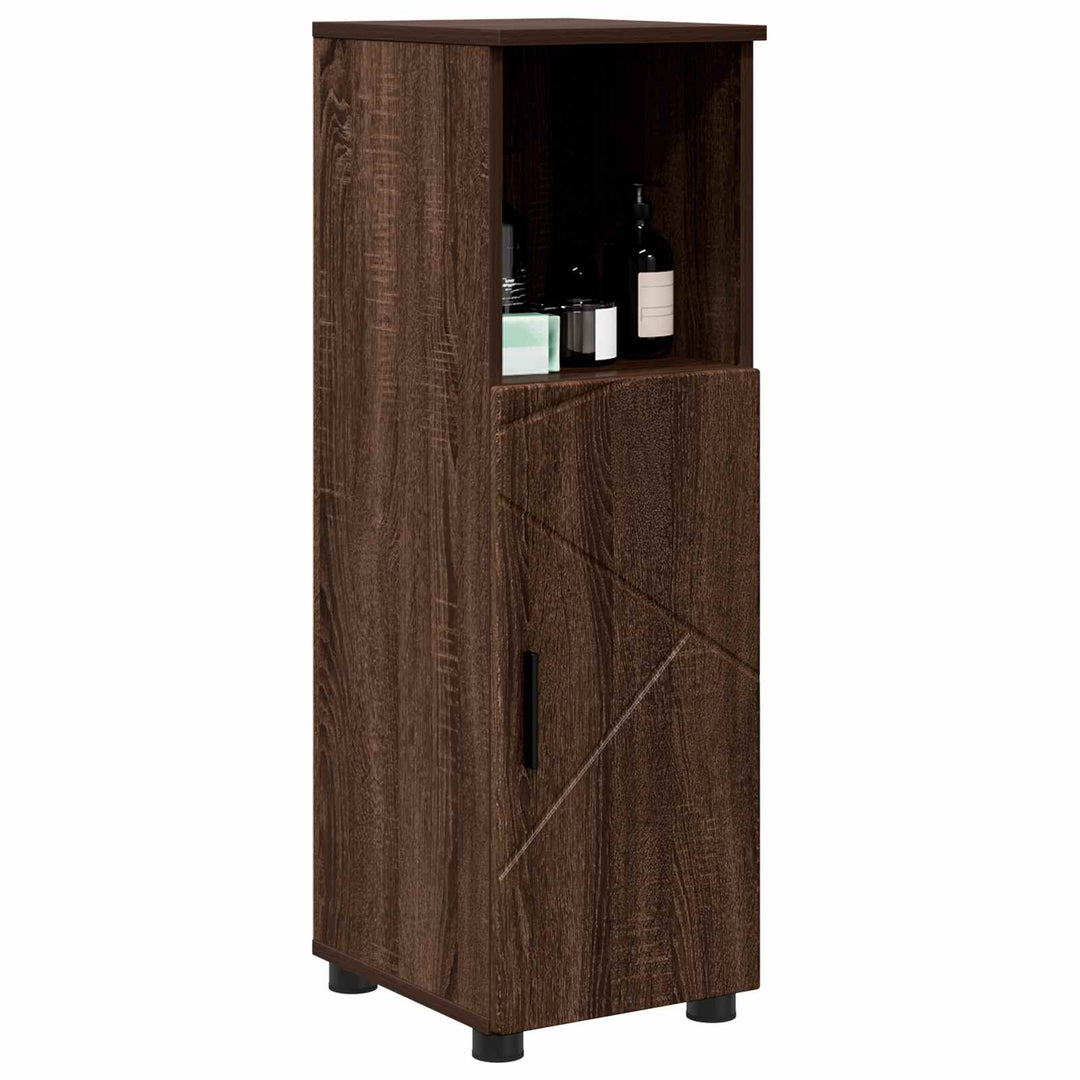 Badeværelsesskab med opbevaring med dør Brun eg 30 x 35 x 95 cm