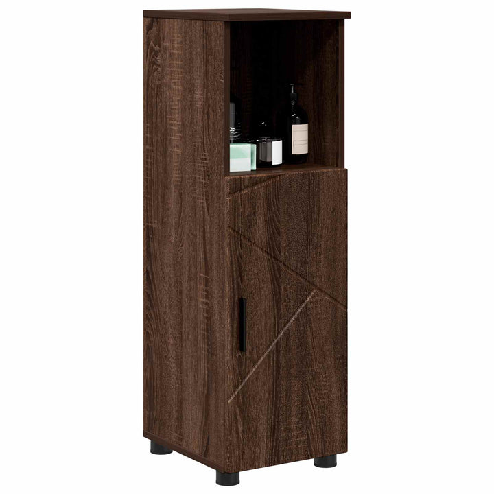 Badeværelsesskab med opbevaring med dør Brun eg 30 x 35 x 95 cm