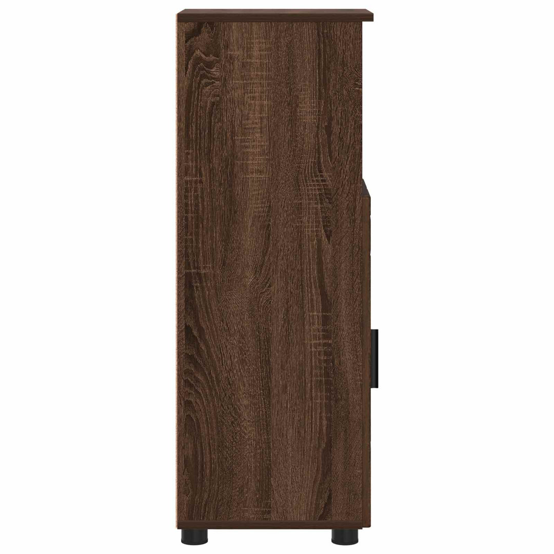 Badeværelsesskab med opbevaring med dør Brun eg 30 x 35 x 95 cm