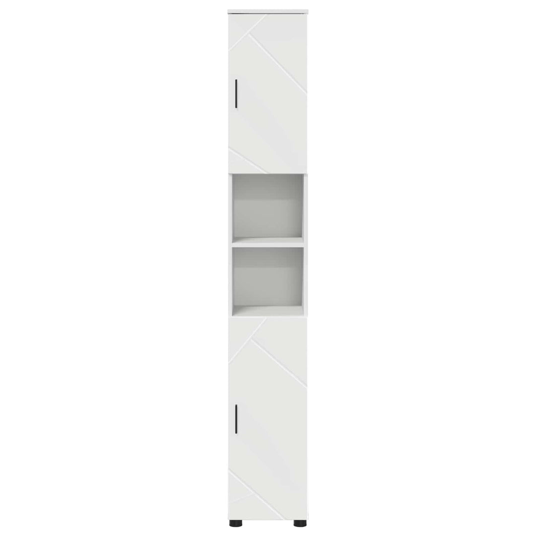 Badeværelsesskab Hvid 30 x 35 x 192 cm Konstrueret træ & Metal