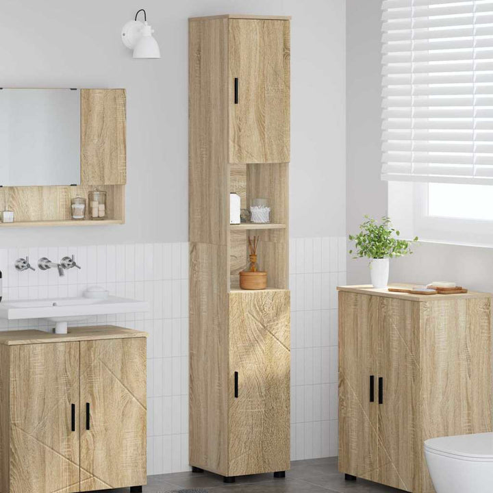 Badeværelsesskab med opbevaring Sonoma eg 30 x 35 x 192 cm