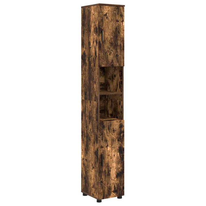Badeværelsesskab med opbevaring Røget eg 30 x 35 x 192 cm
