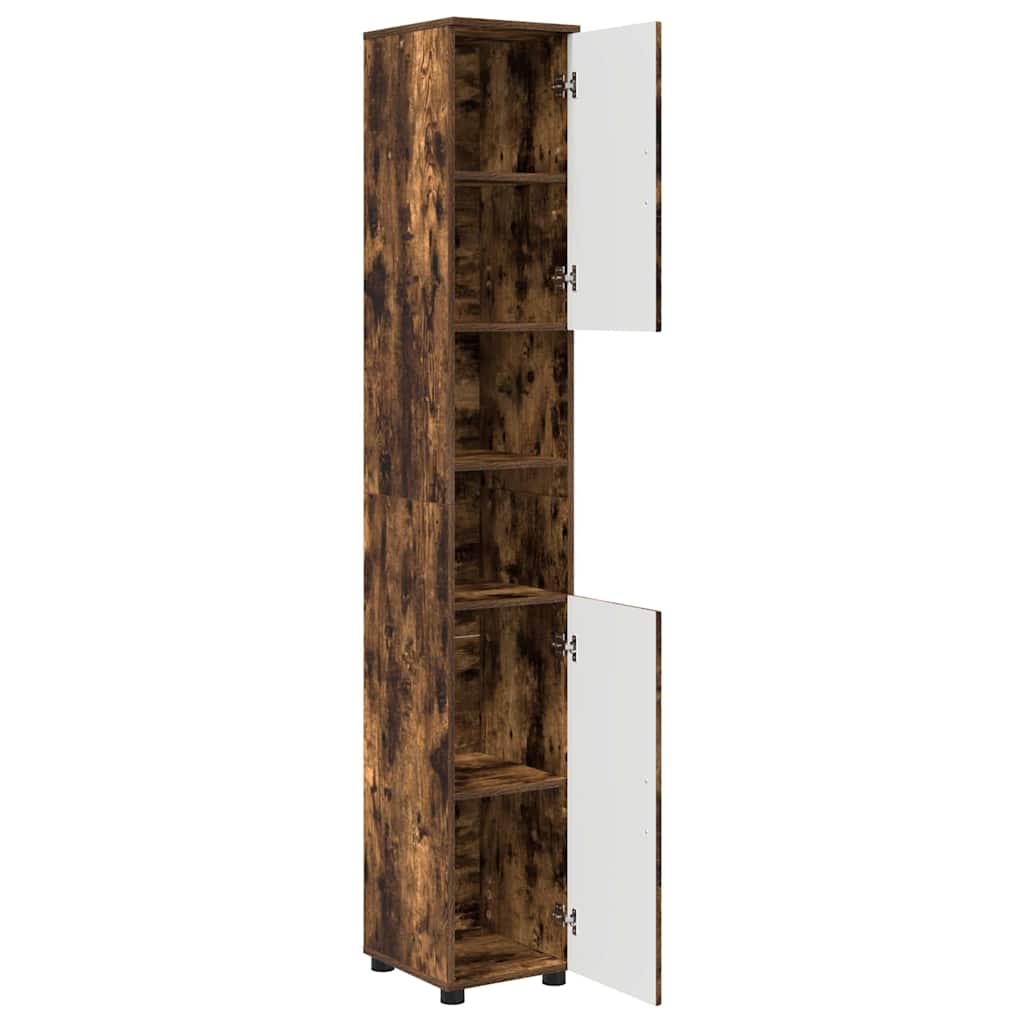 Badeværelsesskab med opbevaring Røget eg 30 x 35 x 192 cm
