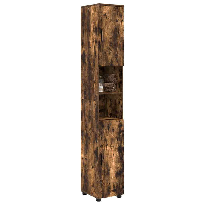 Badeværelsesskab med opbevaring Røget eg 30 x 35 x 192 cm