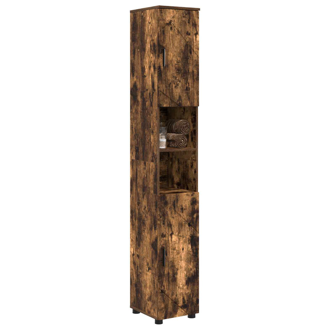 Badeværelsesskab med opbevaring Røget eg 30 x 35 x 192 cm