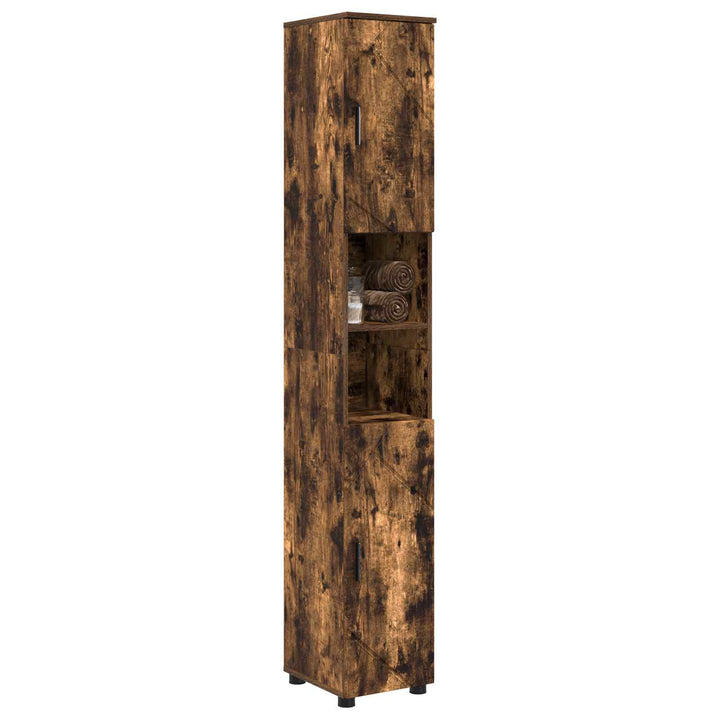 Badeværelsesskab med opbevaring Røget eg 30 x 35 x 192 cm