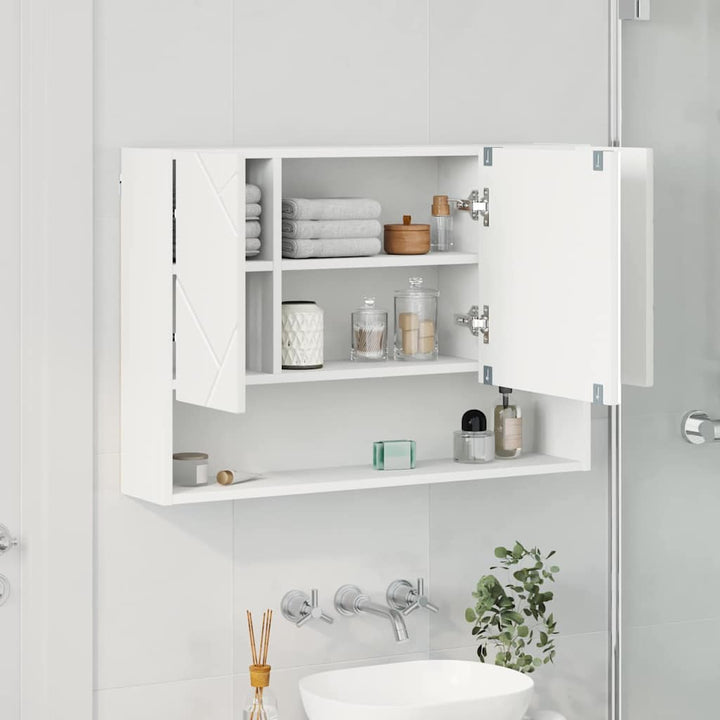 Spejlskab Hvid 80 x 17 x 55 cm Konstrueret træ