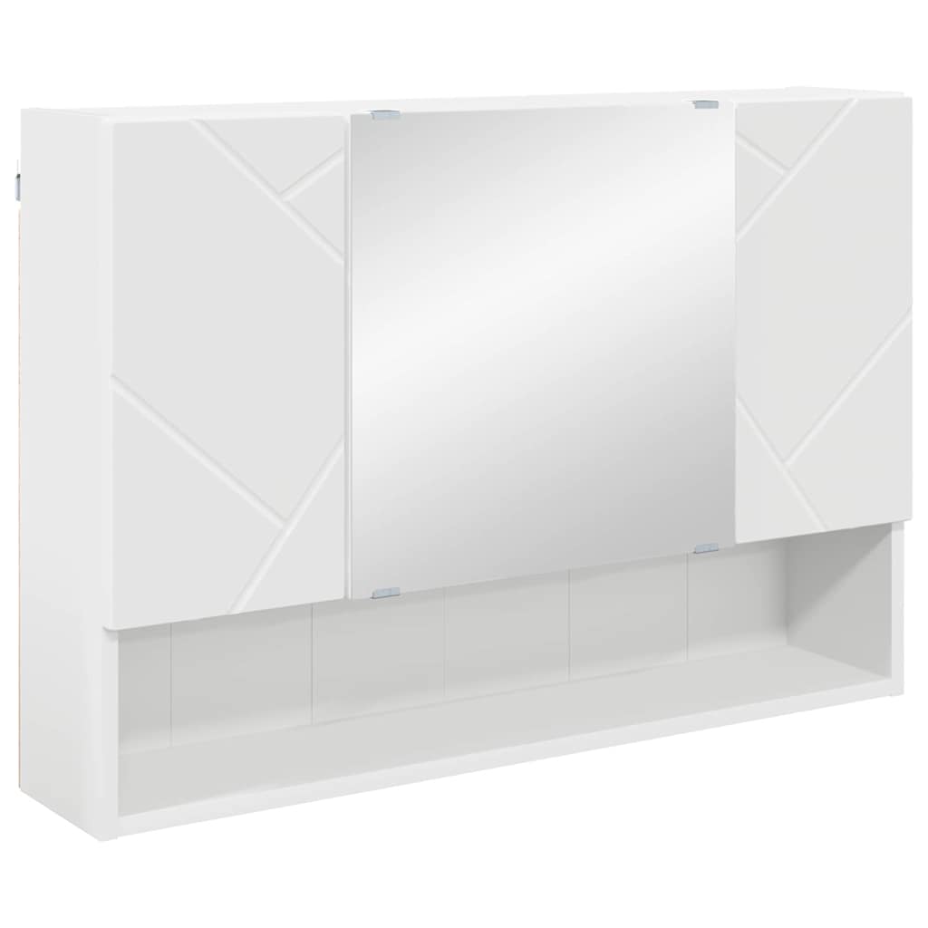 Spejlskab Hvid 80 x 17 x 55 cm Konstrueret træ