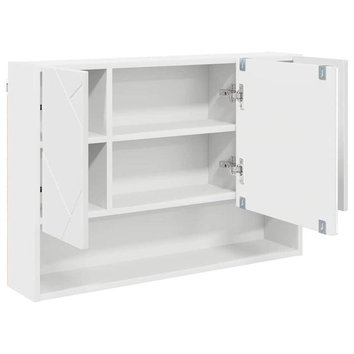 Spejlskab Hvid 80 x 17 x 55 cm Konstrueret træ